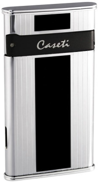 Зажигалка Caseti турбо, тонкая, серебристая