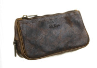 Сумка Ser Jacopo для 2 трубок и табака, натуральная кожа, подарочная упаковка