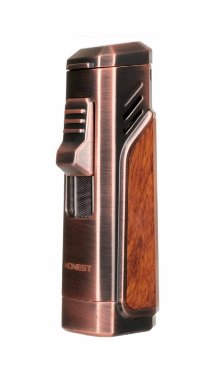 Зажигалка сигарная Honest, тройное пламя, с пробойником, бронза