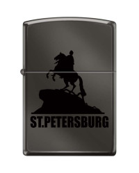 Зажигалка ZIPPO Медный всадник с покрытием Black Ice®