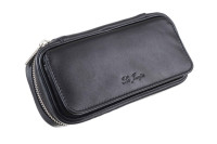 Сумка Ser Jacopo для 2 трубок и табака, натуральная кожа Наппа, подарочная упаковка