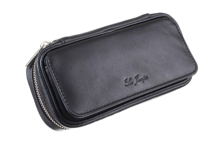 Сумка Ser Jacopo для 2 трубок и табака, натуральная кожа Наппа, подарочная упаковка