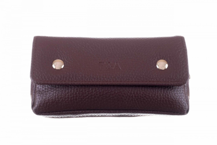 Сумка P&A для 1 трубки и табака, экокожа, коричневая