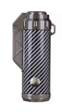 Зажигалка сигарная Honest, тройное пламя, с пробойником, карбон