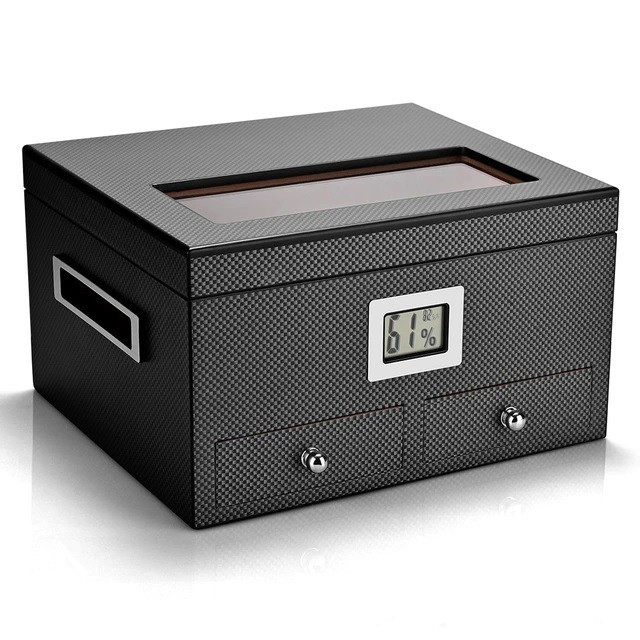 Хьюмидор Esquire Carbon на 25-40 сигар с ящечками