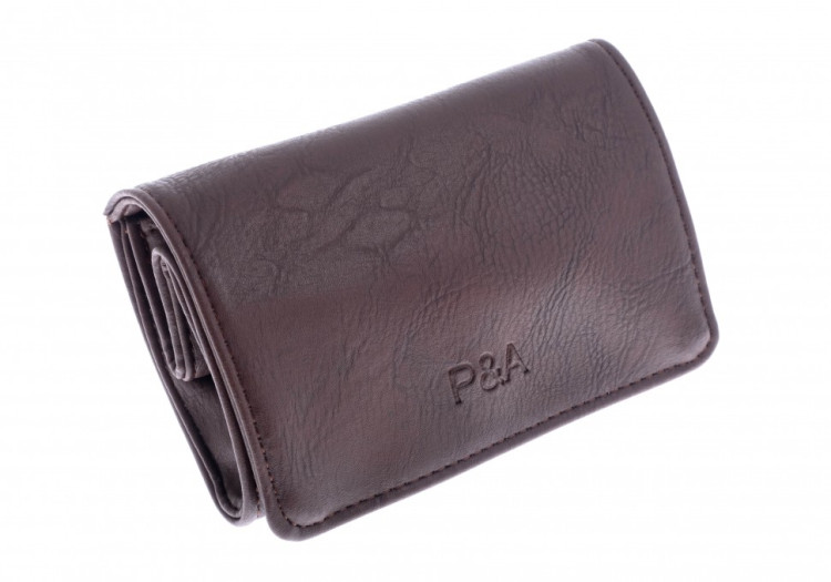 Кисет P&A для самокруток и табака, экокожа, коричневый