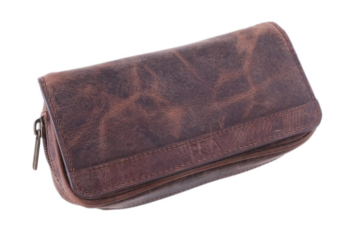 Сумка P&A для 2 трубок и табака, натуральная буйволиная кожа, подарочная упаковка