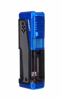 Зажигалка сигарная Honest, четверное пламя, с пробойником и сигарным ложементом, синяя