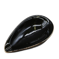Пепельница керамическая Adorini Ashtray leaf Black под 1 сигару черная,14404