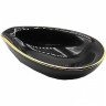 Пепельница керамическая Adorini Ashtray leaf Black под 1 сигару черная,14404