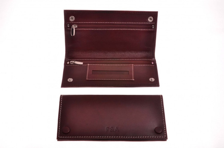 Кисет P&A для самокруток и 2 смесей,натуральная кожа, коричневый