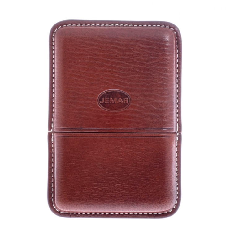 Сигаретница Jemar на 6 штук, натуральная кожа, коричневая Испания