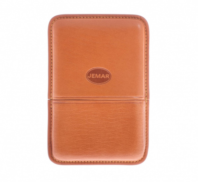 Сигаретница Jemar на 6 штук, натуральная кожа, винтаж