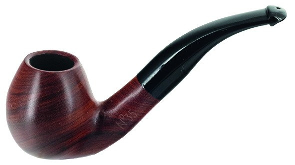 Трубка Пайп № 35 бакаут изогнутая, фильтр 9мм, подставка, чехол