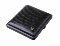 Портсигар Stoll на 18 сигарет, натуральная кожа, Карбон