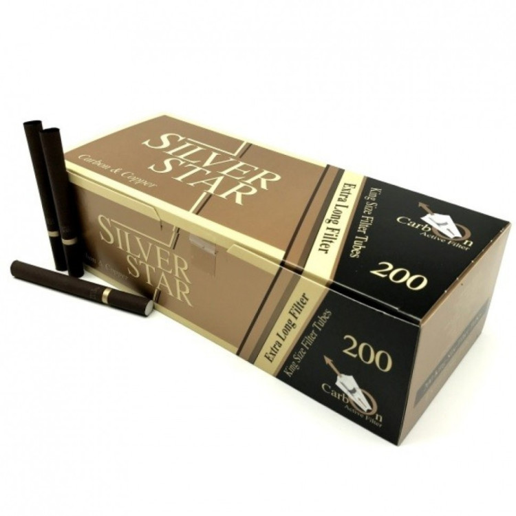 Гильзы сигаретные SILVER STAR Copper&Carbon XL 200