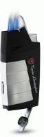 Зажигалка Tonino Lamborghini Duo Twin Jet Torch Flame Cigar Lighter - Black with Chrome