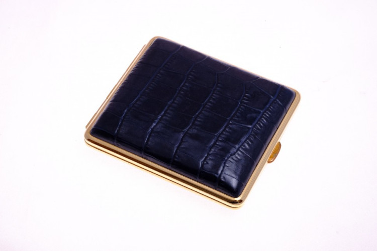 Портсигар Stoll на 18 сигарет, натуральная кожа, Крокодил
