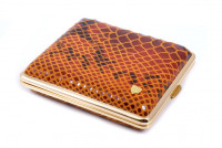 Портсигар Stoll на 18 сигарет, натуральная кожа, Змея