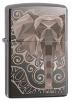 Зажигалка ZIPPO Elephant Fancy Fill Design с покрытием Black Ice®