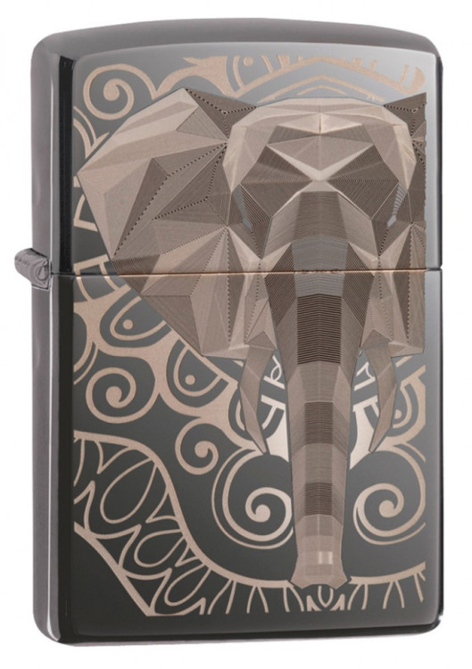 Зажигалка ZIPPO Elephant Fancy Fill Design с покрытием Black Ice®