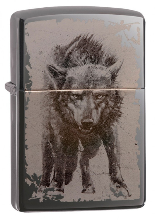 Зажигалка ZIPPO Wolf Design с покрытием Black Ice®
