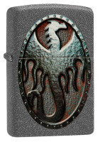 Зажигалка ZIPPO Metal Dragon Shield Design с покрытием Iron Stone™