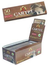 Бумага для самокруток CARTEL Brown Ubleached 50