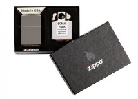 Подарочный набор ZIPPO: ветроустойчивая зажигалка Black Ice® и вставной блок для зажигалок для трубок