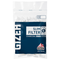 Фильтры для самокруток GIZEH Slim 120, 6 мм, Charcoal