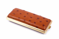 Портсигар Stoll на 14 сигарет, натуральная кожа, Страус