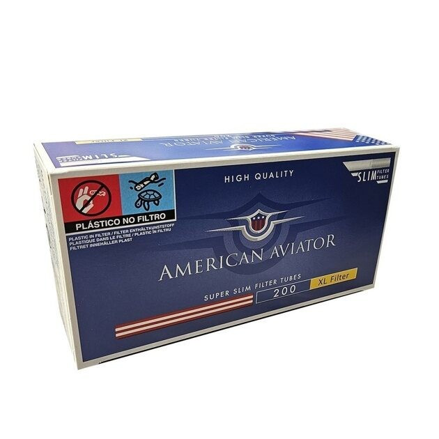 Гильзы сигаретные AMERICAN AVIATOR Super Slim White XL 6/24 200