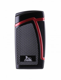 Зажигалка Lubinski "Дрэгон" турбо, двойное пламя, черно-красная