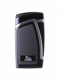 Зажигалка Lubinski "Дрэгон" турбо, двойное пламя, черно-серебристая