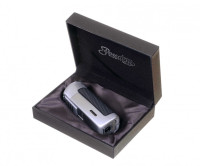 Зажигалка сигарная Passatore с пробойником, двойное пламя, хром