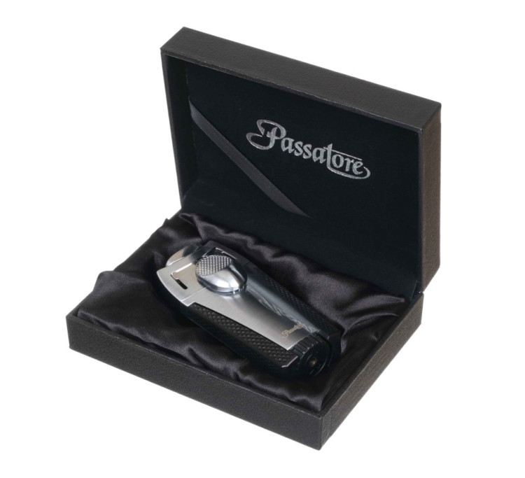 Зажигалка сигарная Passatore, двойное пламя, хром