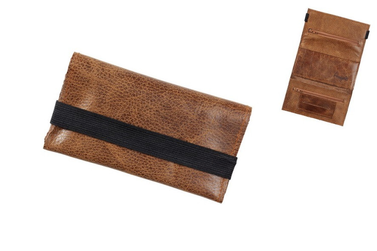 Кисет Esquire для сигаретного табака кожа коричневый с резинкой