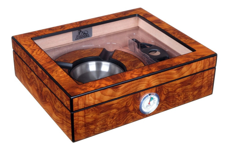 Хьюмидор Lubinski на 30 сигар с подарочным набором, Вяз матовый