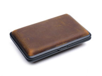 Портсигар Passatore на 14 сигарет, натуральная буйволиная кожа, Темно-коричневый