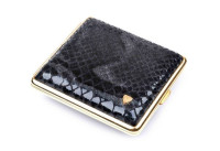 Портсигар Stoll на 18 сигарет, натуральная кожа, Черная змея