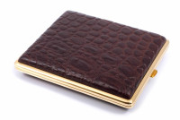 Портсигар Stoll на 26 сигарет, натуральная кожа, Крокодил