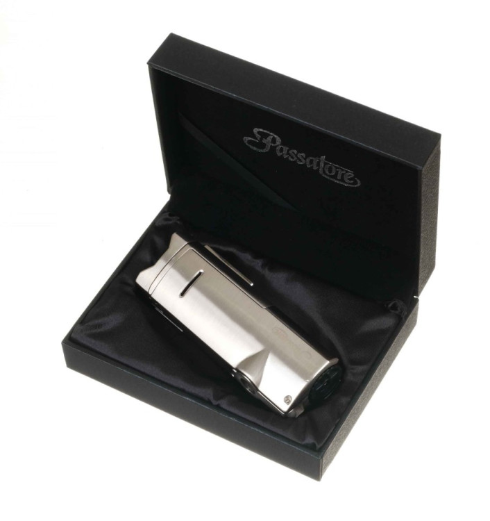 Зажигалка сигарная Passatore, тройное пламя, матовое серебро