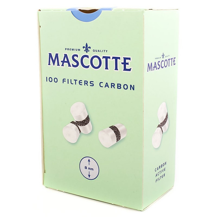 Фильтр для самокруток MASCOTTE Carbon 100, 8 мм