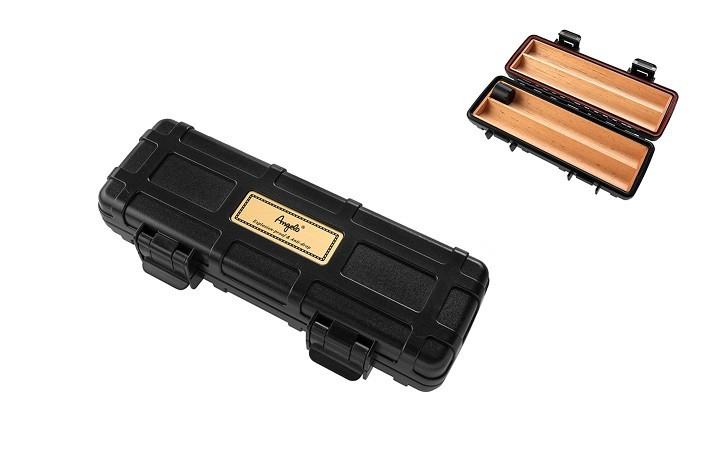 Футляр дорожный Angelo для 2-х сигар  (пластик, черный)