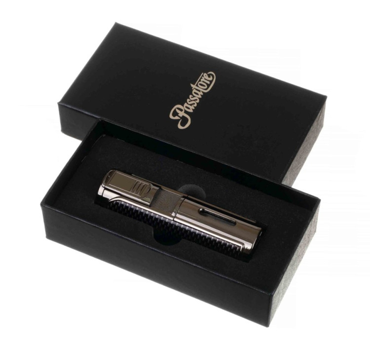 Зажигалка сигарная Passatore, 5-струйное пламя, карбон