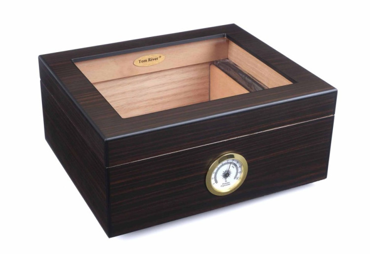 Хьюмидор Tom River на 40 сигар со стеклом, Макассар