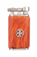 Зажигалка трубочная Mastro de Paja, серебро и бриар