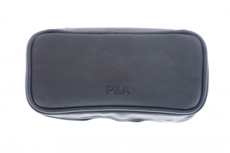 Сумка P&A для 2 трубок и табака, экокожа, серая