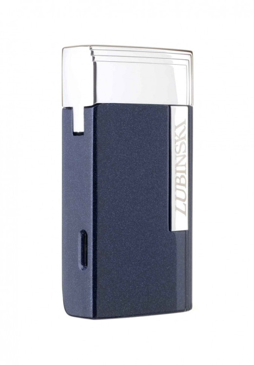Зажигалка Lubinski "Тиволи" турбо с гильотиной, синий металлик