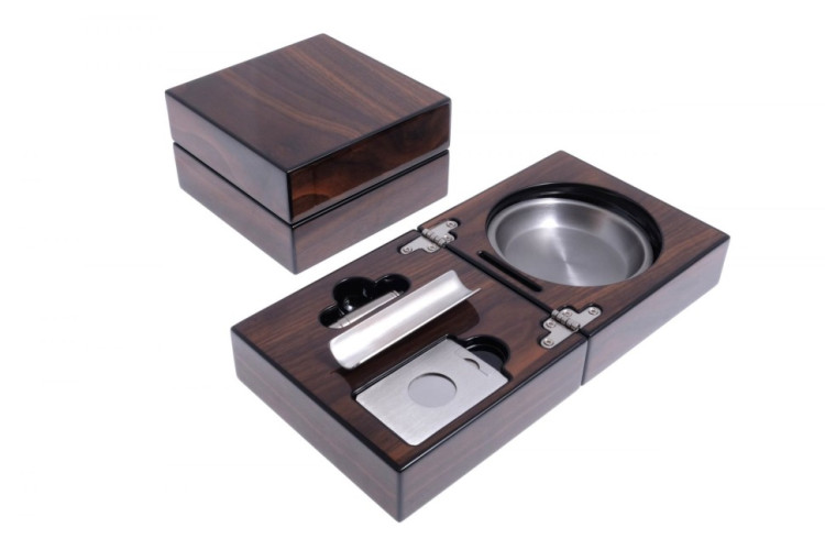 Пепельница сигарная Lubinski с набором, Орех (уценка)
